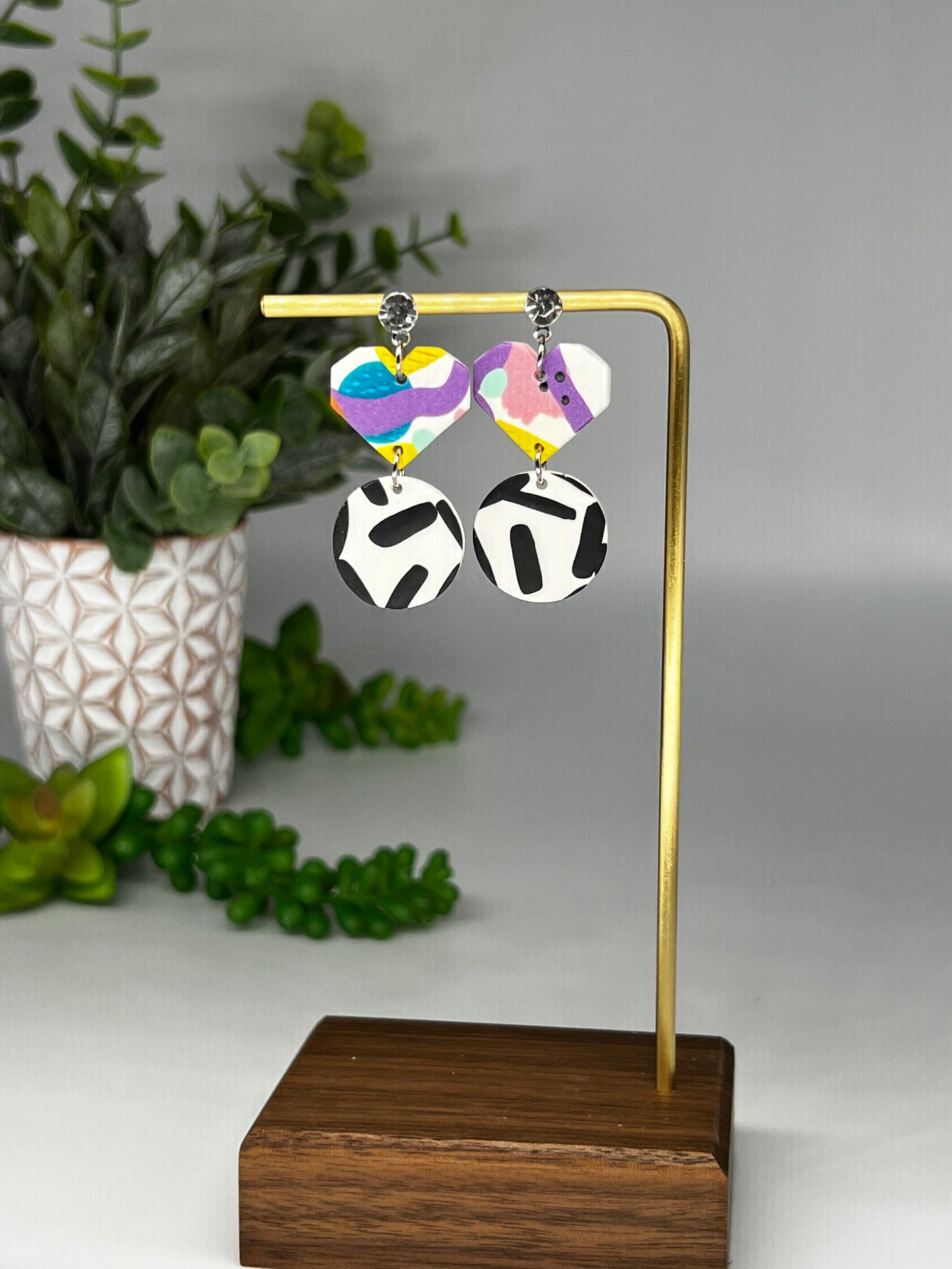 80's Theme Heart Dangle