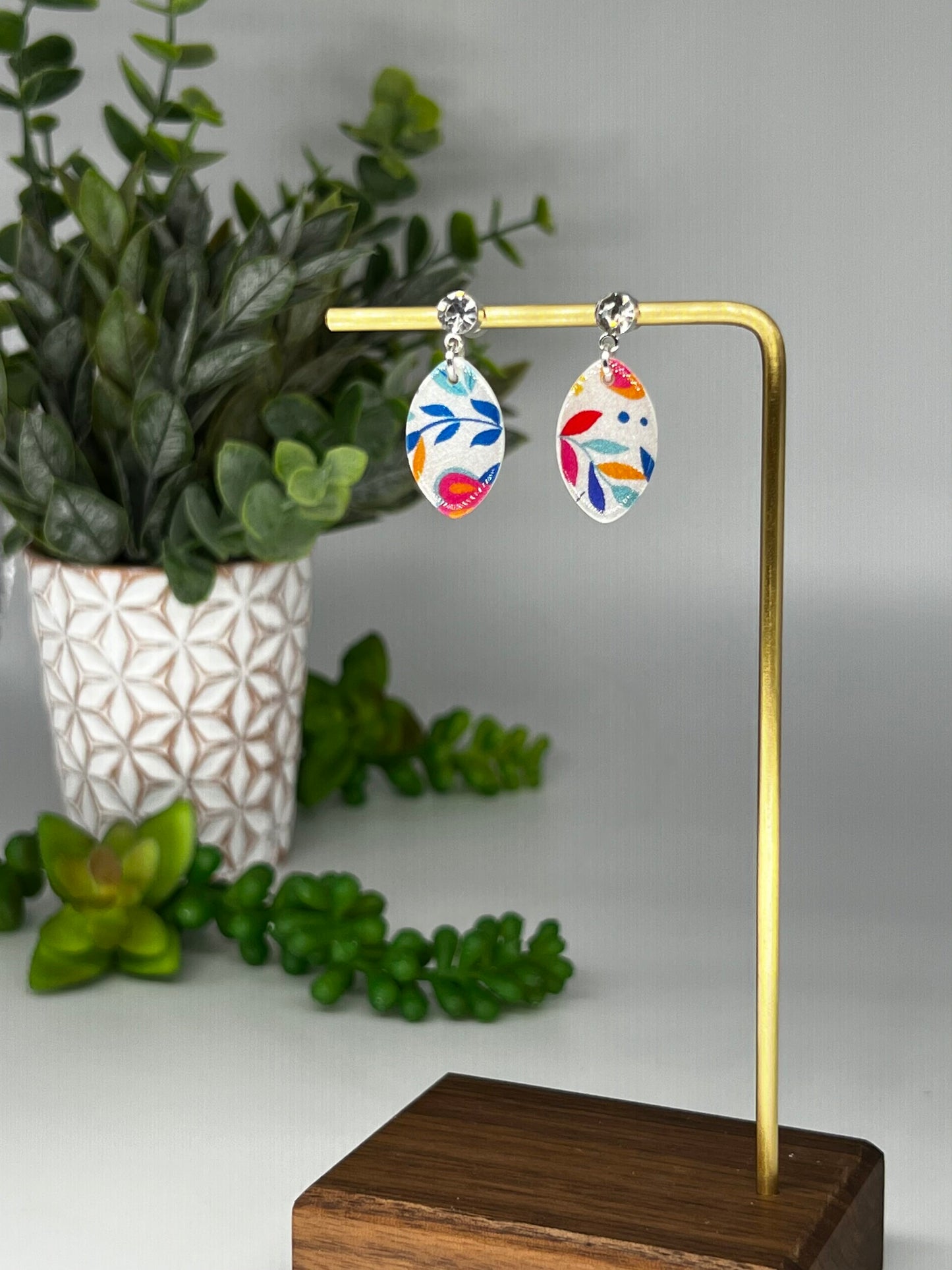 Bright Floral Teardrop Dangle